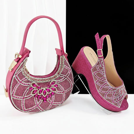Patty's Peep Toe Shoes and Matching Bag Comfortable Party Shoes Platform Flats