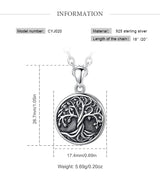 Tree Of Life Photo Locket Necklace 925 Sterling Silver