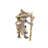 Brass Frog Wizard Statue Desktop Ornament
