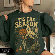 Halloween Sweatshirt Tis' the Season Pumpkin Ghost Fleece Sweater Pullover Jumper