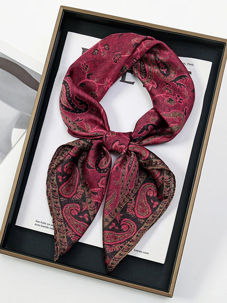 Paisley Print Scarf Square Bandana Neckerchief Hair Ribbon Headband Hair Accessories