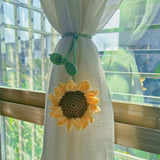 Set of Two Mushroom Sunflower Curtain Tiebacks