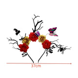 Halloween Headpiece Branches Roses Butterflies Bats Spider