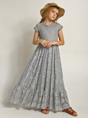 Girls Lace Bohemian Long Photoshoot Dresses