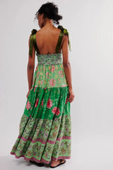 Ari's Boho Maxi Dresses 9 Colours Vintage Floral Print Summer Dress