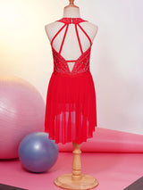 Girls Rhinestone Modern Contemporary Dance Ballet Dress Leotard Costume