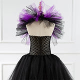 Girls Witch Ghost Vampire Halloween Costume Fluffy Tulle Dress