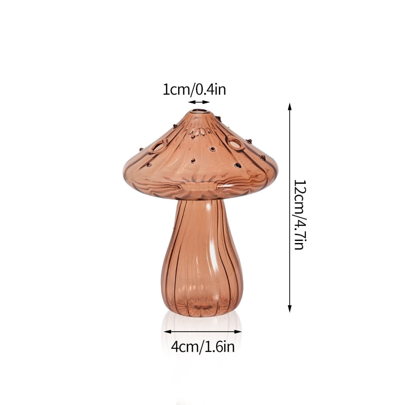 Mushroom Glass Vase Plant Hydroponic Terrarium Vase