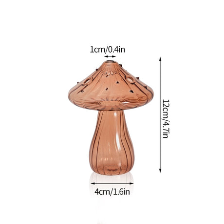 Mushroom Glass Vase Plant Hydroponic Terrarium Vase