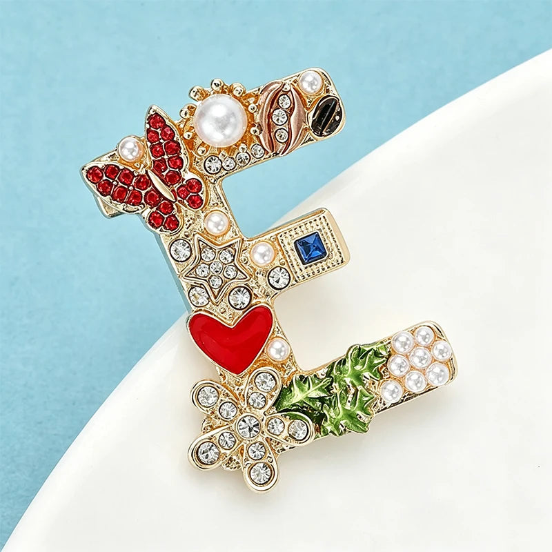 Letter E Brooch