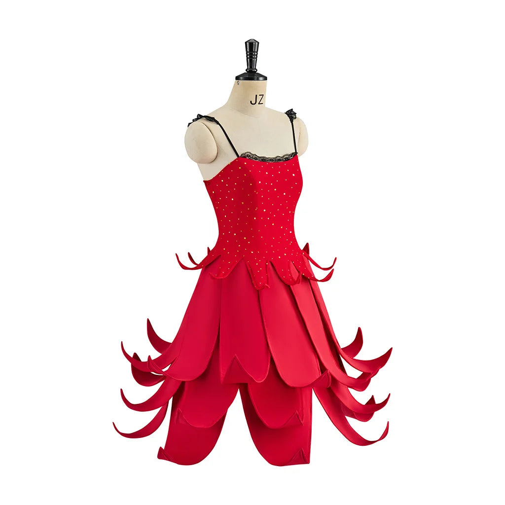 Miss Acacia Disguise Cosplay Costume Red Dancing Dress With Headgear Halloween Costumes
