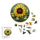 Golden Sunflower Wooden Jigsaw Puzzle