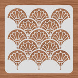 12x12inch Plastic Large Art Deco Fish Scale Stencil