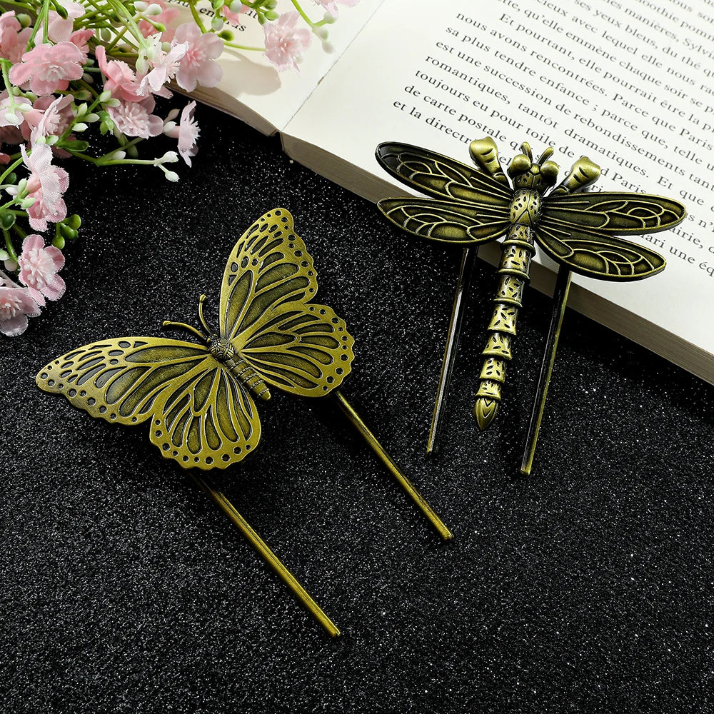 Butterfly Dragonfly Book Clip Bronze Metal Bookmarks