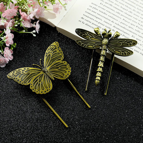 Butterfly Dragonfly Book Clip Bronze Metal Bookmarks