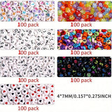 Friendship Bracelet Beads 700pcs 7 Colours Round Acrylic Alphabet Number Beads for Jewellery Making