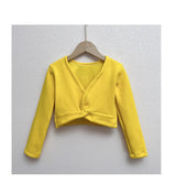 Plush Girls Ballet Wrap Tops Long Sleeve Dance Warm Up Sweater