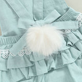 Baby Bunny Romper Rabbit Ears Overalls Bodysuit Playsuits Easter Day Outfit Costume with Hat