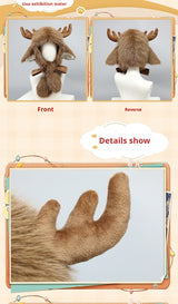 Plush Elk Winter Bomber Hat Ear Warmers