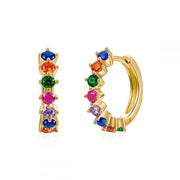 Colourful Zircon Gold Stud Earrings Mix'n'Match