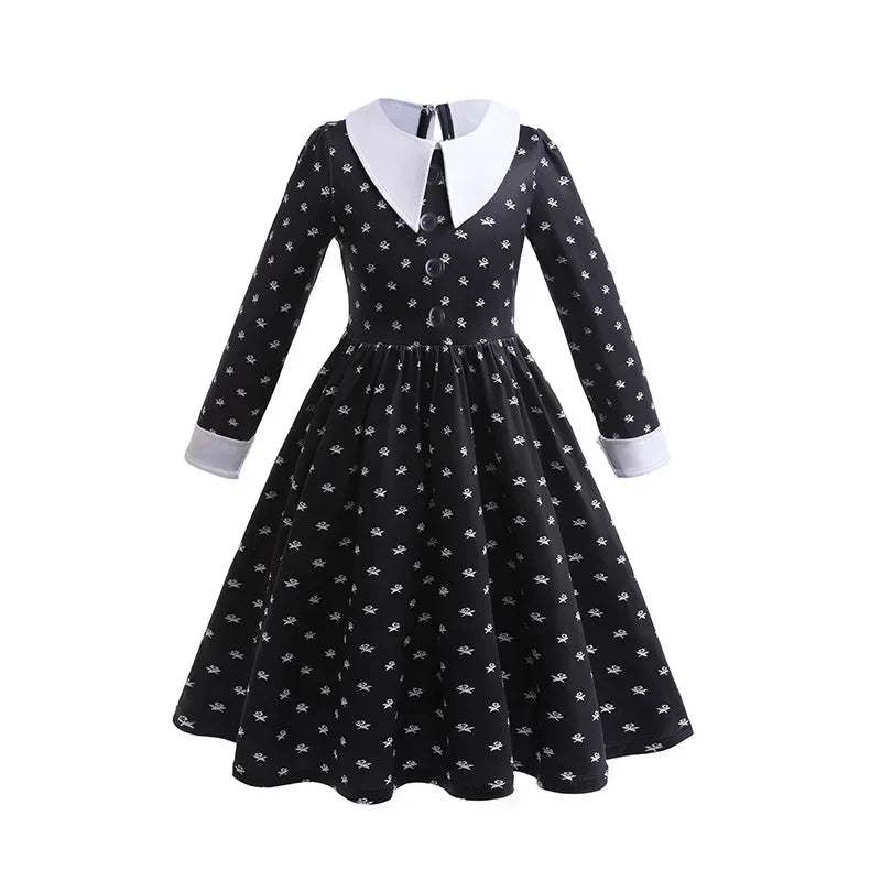 Wednesday Addams Cosplay Costume for Girls Halloween Book Week 3-12 Years