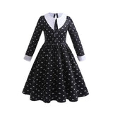 Wednesday Addams Cosplay Costume for Girls Halloween Book Week 3-12 Years