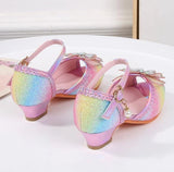 Party Shoes for Girls Glittery Butterfly Mary Jane Sandals Purple Gold Pink Blue