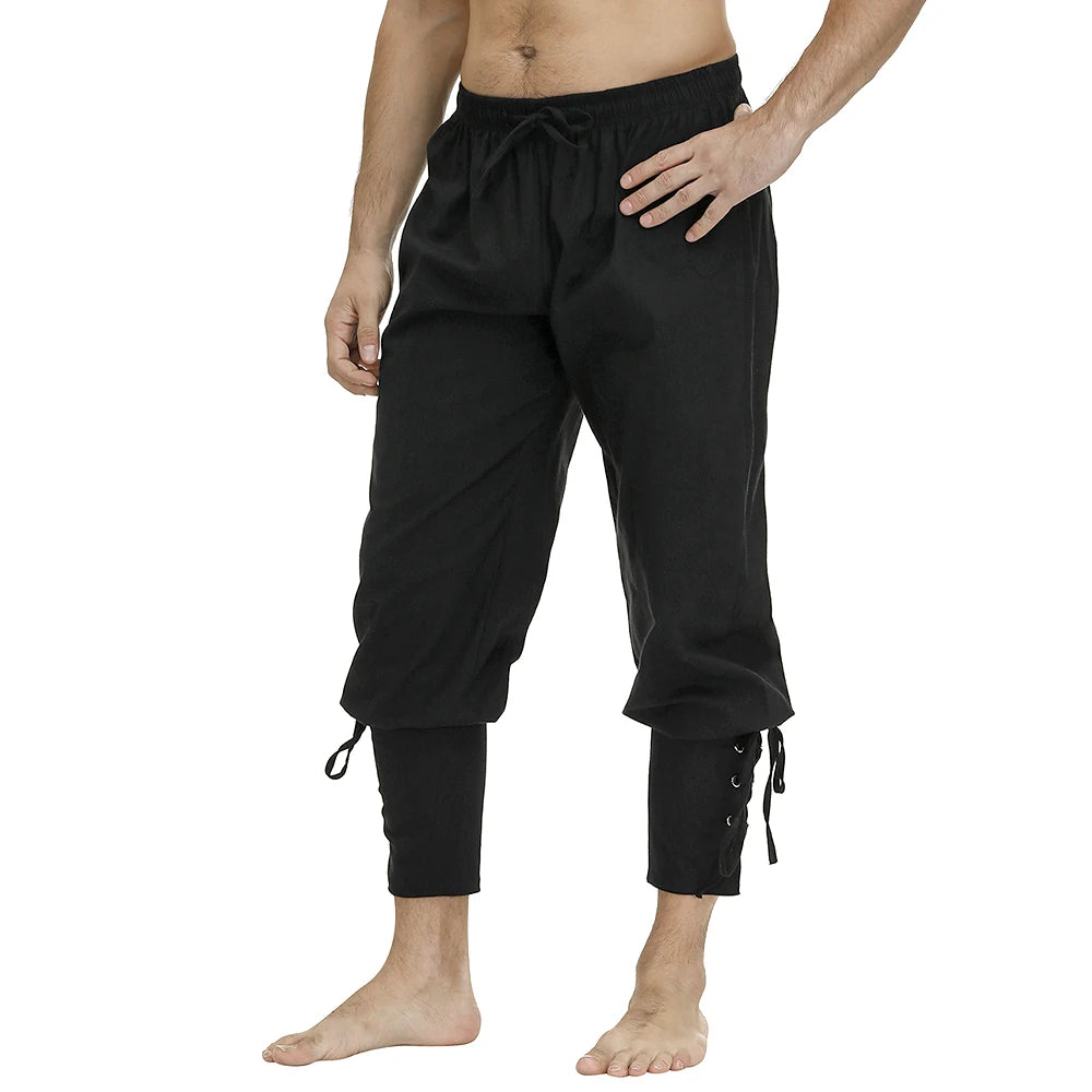 Medieval Pants Viking Costume Pirate Trousers Lace Up Renaissance LARP Cosplay