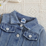 Cousin Crew and Sisters Letter Printed Denim Jackets for Girls