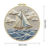 Waves and Sailboat 20X20CM/15X15CM DIY Embroidery Kit for Beginners