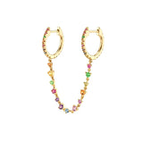 Colourful Zircon Gold Stud Earrings Mix'n'Match