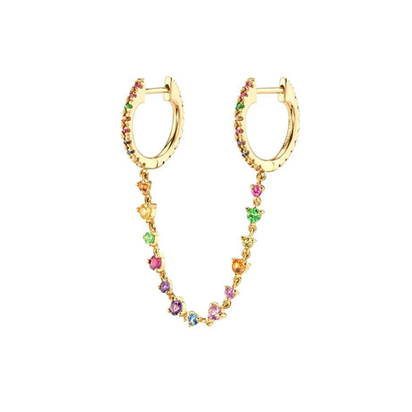 Colourful Zircon Gold Stud Earrings Mix'n'Match