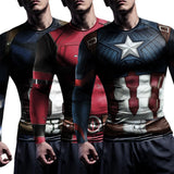 Superheroes Rashie Compression Shirts Mens Running Workout Long Sleeve Fitness Top Sportswear Shirts