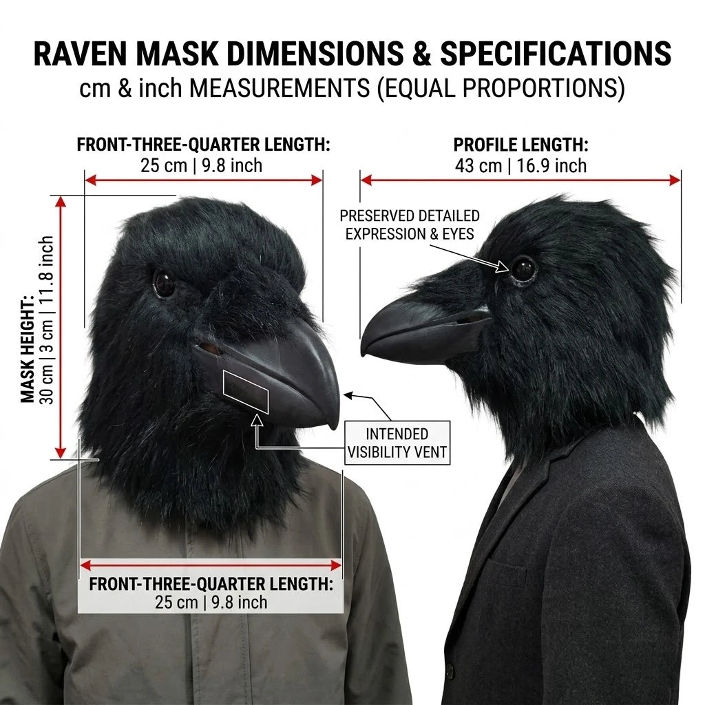 Black Raven Mask Adult Halloween Cosplay Costume Prop Stage Performance
