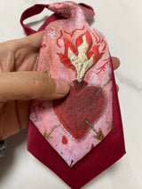 Sacred Heart Necktie Men Women Double Layer Red Knot-free Ties For Shirt Boy Girls Performance