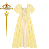 Soft Princess Dress for Girls Kids Halloween Cosplay Belle Cinderella Aurora Melinda Snow White Costume