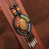 Handmade Beaded Leather Boho Necklaces