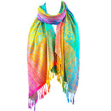 Rainbow Pashmina Scarfs Large Soft Warm Shawl Wrap