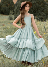 Ruffled Layers Girls Photoshoot Maxi Dresses