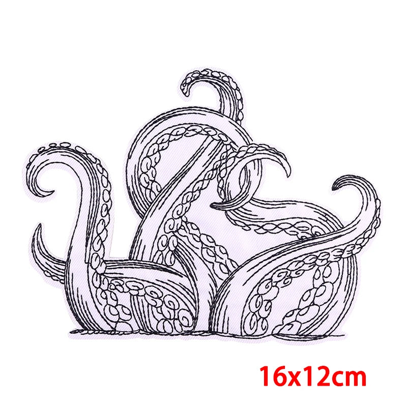 Kraken Octopus Legs Embroidery Patch Iron On DIY Crafts