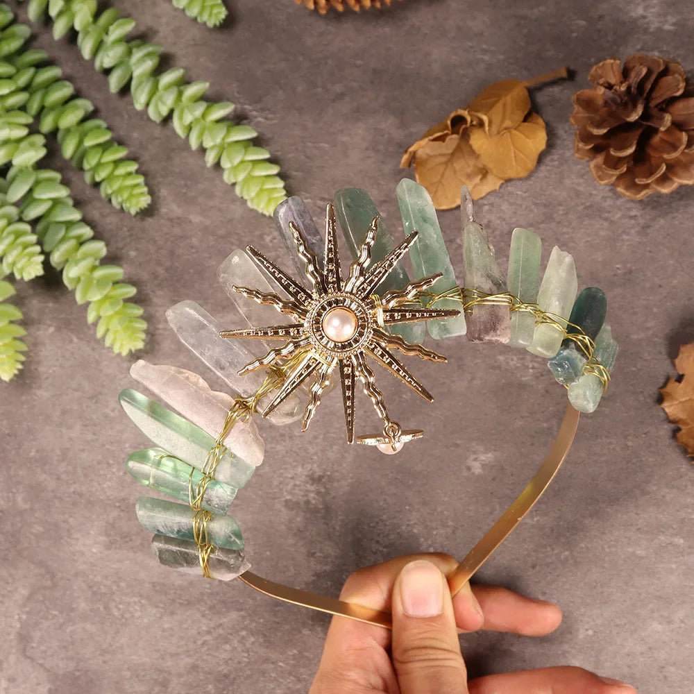 The Sun Goddess Raw Crystal Crown