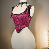 Jacquard Corset Bustier Overbust Boned