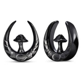 Stainless Steel Mushroom Saddle Ear Gauges Tunnels Expanders Plugs Earring Piercing Jewellery Double Flared 2PCS