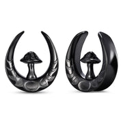 Stainless Steel Mushroom Saddle Ear Gauges Tunnels Expanders Plugs Earring Piercing Jewellery Double Flared 2PCS