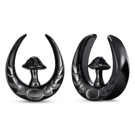 Stainless Steel Mushroom Saddle Ear Gauges Tunnels Expanders Plugs Earring Piercing Jewellery Double Flared 2PCS