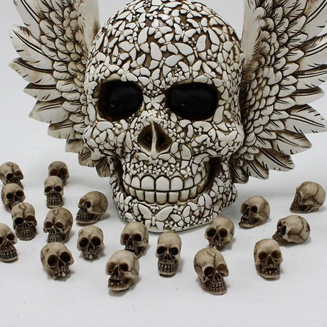 20pcs Mini Skulls Decor Skeleton Heads DIY Halloween Crafts Decoration