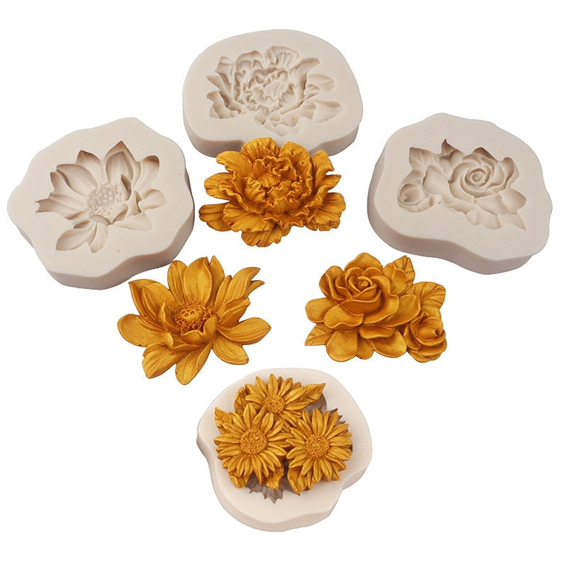 Peony Sunflower Lotus Rose Silicone Flower Moulds
