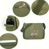 Wild Adventures Print Canvas Shoulder Bag Crossbody Messenger Bag