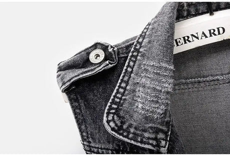 Black Denim Sleeveless Jacket Grunge Ripped Vest