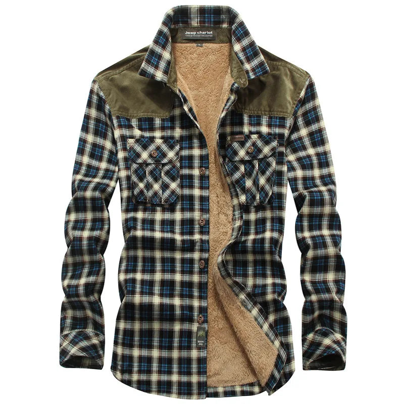 Woodsman Plaid Fleece Shirts Lightweight Jackets